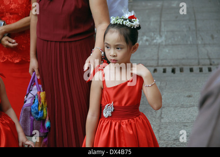 Mariage à la Cathédrale de Manille, Beaterio, Intramuros, Manille, Philippines. Banque D'Images