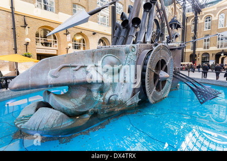 Les navigateurs de la Sculpture de David Kemp dans Hays Galleria London South Bank Banque D'Images