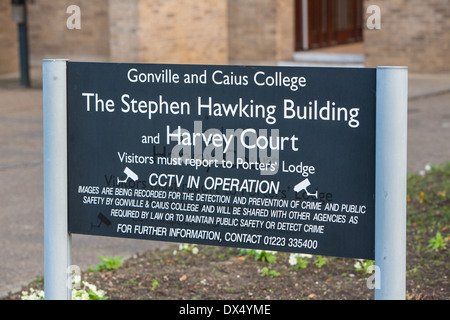 Le Stephen Hawking au Gonville et Caius College, Cambridge Village Newnham Banque D'Images