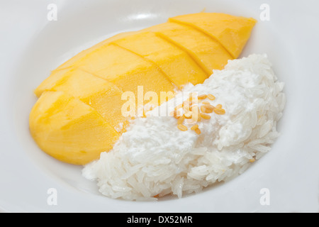 Avec Mango sticky rice dessert Banque D'Images