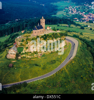 Vue aérienne de Dabo Moselle Lorraine France rock Banque D'Images