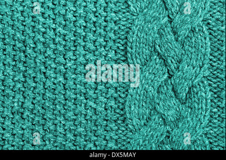 Résumé Contexte La laine tricoté de couleur turquoise Banque D'Images