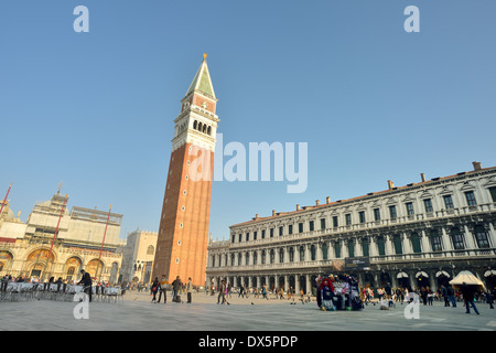 Venice San Marco, le campanile et le palais des Doges, l'UNESCO Banque D'Images