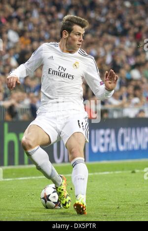 Madrid, Espagne. 18 Mar, 2014. Gareth Bale lors de la Ligue des Champions, série de 8 match entre le Real Madrid et Shalke 04 au Stade Santiago Bernabeu le 18 mars 2014 à Madrid, Espagne. Crédit : Jack Abuin/ZUMAPRESS.com/Alamy Live News Banque D'Images
