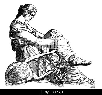 Sappho, poète lyrique grec ancien, illustration de livre daté 1878 Banque D'Images