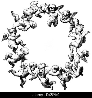 Putti, illustration de livre daté 1910 Banque D'Images