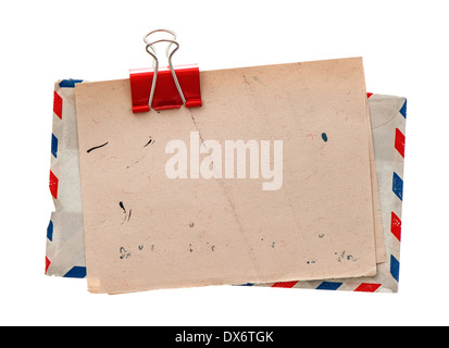 Vintage Retro air mail. enveloppe lettre post grunge fond papier. Banque D'Images