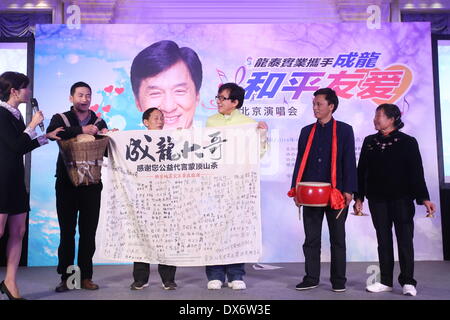 Beijing, Chine. Mar 17, 2014. Jackie Chan à la conférence de presse à Beijing, Chine, le lundi 17 mars, 2014. Credit : TopPhoto/Alamy Live News Banque D'Images