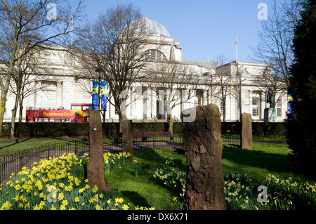 Musée National du Pays de Galles de la Gorsedd Gardens, Cathays Park, Cardiff, Pays de Galles. Banque D'Images