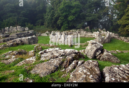 Ancien village de Din Lligwy un exemple bien conservé 4ième siècle, près de Celtic-Romano Llangefni sur l'île d'angle Banque D'Images