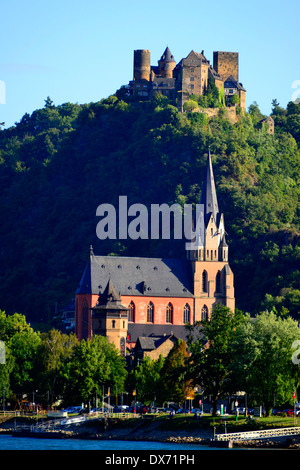 La vallée de la rivière du Rhin Oberwesel Allemagne Europe Vignobles VIGNOBLES DE CROISIÈRE Banque D'Images