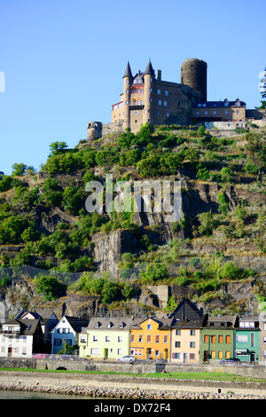 Château de la vallée de la rivière Rhin Katz Allemagne Europe Vignobles VIGNOBLES DE CROISIÈRE Banque D'Images