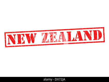 NEW ZEALAND Timbre en caoutchouc sur un fond blanc. Banque D'Images