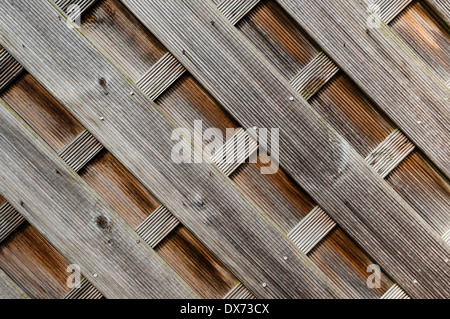 Clôture en bois résineux, diagonale de formes, paysage, même la lumière Banque D'Images