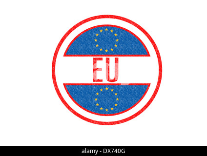 L'UNION EUROPÉENNE (UE) tampon de caoutchouc sur un fond blanc. Banque D'Images