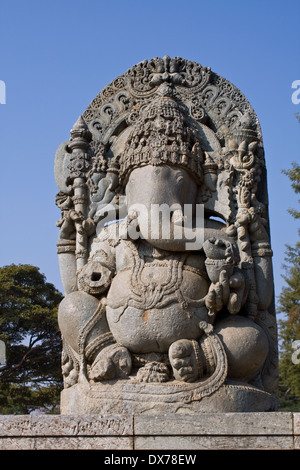 L'Asie, l'Inde,Karnataka,Halebid,Hoysalesvara,Temple Ganesh Banque D'Images