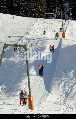 Téléski sur Mt. Sellereck près d'Oberstdorf Allgäu, Bavière, Allemagne Banque D'Images