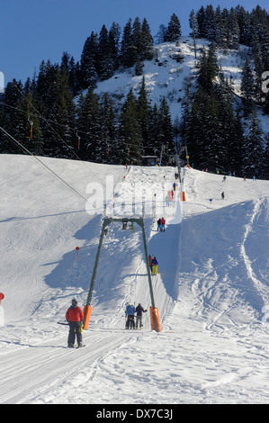 Téléski sur Mt. Sellereck près d'Oberstdorf Allgäu, Bavière, Allemagne Banque D'Images