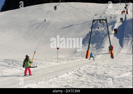 Téléski sur Mt. Sellereck près d'Oberstdorf Allgäu, Bavière, Allemagne Banque D'Images