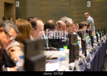 Rio de Janeiro, Brésil. Mar 19, 2014. Des représentants assister à une session plénière de la Commission de Coordination du Comité International Olympique (CIO) pour les Jeux de Rio 2016 à Rio de Janeiro, Brésil, le 19 mars 2014. © Xu Zijian/Xinhua/Alamy Live News Banque D'Images