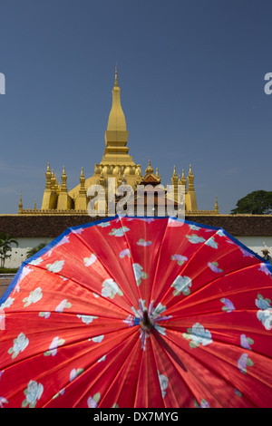 Pha That Luang Temple à Vientaine, Laos Banque D'Images