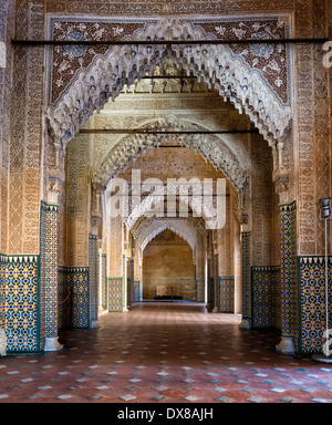 Palais Nasrides de l'Alhambra de Grenade, de l'intérieur Banque D'Images