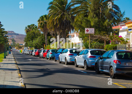 Avenida del Castillo street, Caleta de Fuste, Fuerteventura, Canary Islands, Spain, Europe Banque D'Images