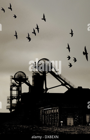 Woodhorn colliery mine / engins de levage Banque D'Images