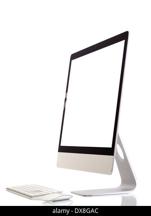 Illustration de l'écran d'ordinateur moderne avec écran vide. Isolé sur blanc. ajouté pour écran. Banque D'Images