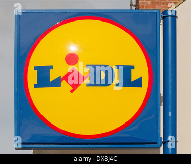 Supermarché discount LIDL sign North East England UK Banque D'Images