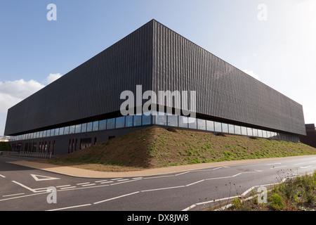 Grand angle de vue de la boîte de cuivre dans l'Arena, le Parc Olympique Queen Elizabeth, Stratford, London. Banque D'Images