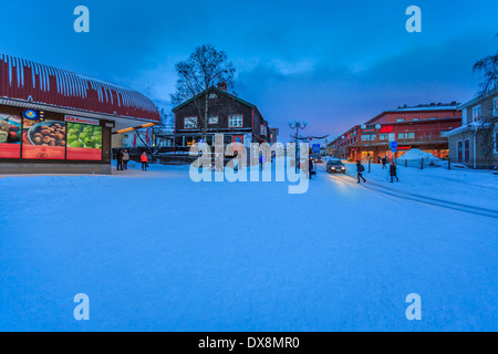 Village de Jukkasjarvi, Laponie, Suède Banque D'Images