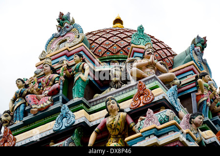Sculptures dans le Sri Srinivasa Perumal Temple à Singapour Banque D'Images