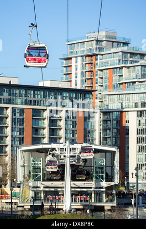 Téléphérique Emirates Air Line, Londres Angleterre Royaume-Uni Banque D'Images