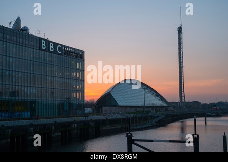 Le complexe de la BBC sur les rives de la Clyde, Glasgow. Banque D'Images