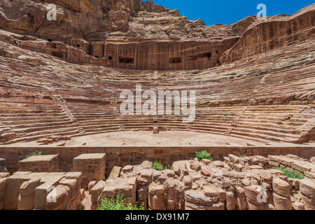 Théâtre romain arena de Petra Jordanie moyen orient nabatéen Banque D'Images