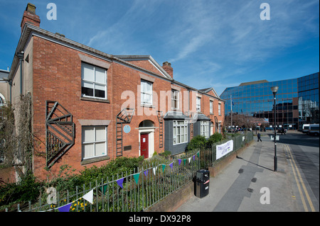 Le Centre Pankhurst sur Nelson Street à Manchester. Banque D'Images