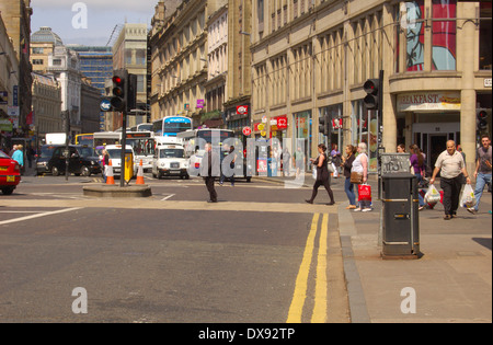 Angle de la rue Argyle, Union Street et Jamaica Street à Glasgow, Ecosse Banque D'Images