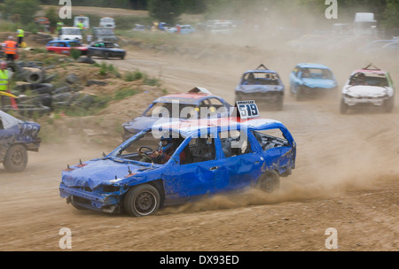 Stansted Raceway Banger Racing Banque D'Images