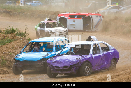 Stansted Raceway Banger Racing Banque D'Images