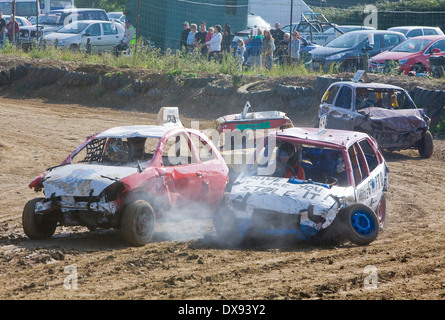 Stansted Raceway Banger Racing Banque D'Images
