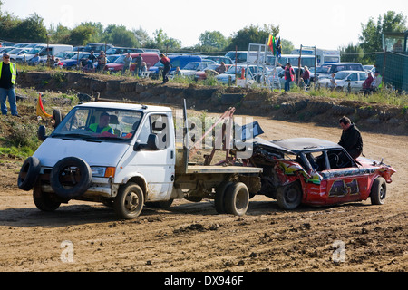 Stansted Raceway Banger Racing Banque D'Images