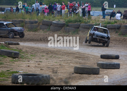 Stansted Raceway Banger Racing Banque D'Images