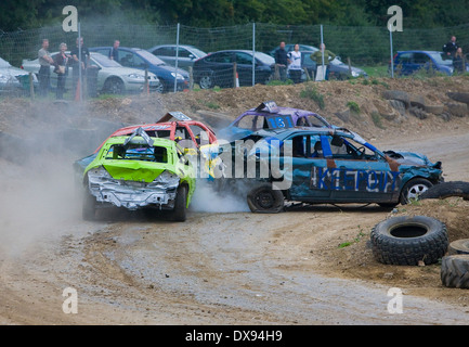 Stansted Raceway Banger Racing Banque D'Images