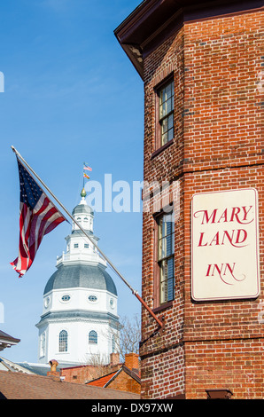 Le Maryland State House Inn et le à Baltimore, Maryland Banque D'Images