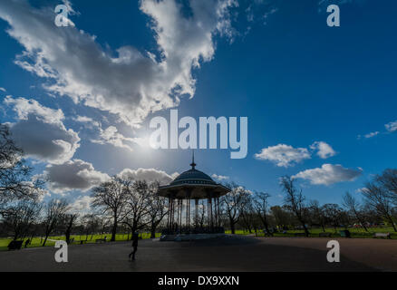 Londres, Royaume-Uni. Mar 21, 2014. L'équinoxe du printemps apporte floraison des jonquilles, les pousses vertes et Blue Skys à Clapham Common, London, UK 21 mars 2014. Crédit : Guy Bell/Alamy Live News Banque D'Images