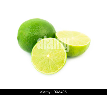 Lime Citrus fruit isolé sur fond blanc Banque D'Images