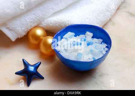 Sels de bain et bath beads Banque D'Images