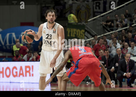 Madrid, Espagne. 20 Mar, 2014. joueur dans Real Madrid Basketball Euroleague TOP 16 match entre le Real Madrid et le CSKA Moscou a joué au Palacio de Deportes de Madrid, Espagne, 20 mars 2014.Photo : Oscar Gonzalez/NurPhoto NurPhoto © Oscar Gonzalez//ZUMAPRESS.com/Alamy Live News Banque D'Images