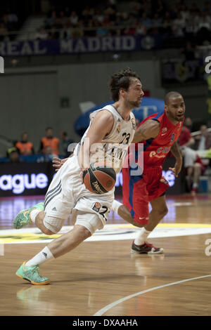 Madrid, Espagne. 20 Mar, 2014. joueur dans Real Madrid Basketball Euroleague TOP 16 match entre le Real Madrid et le CSKA Moscou a joué au Palacio de Deportes de Madrid, Espagne, 20 mars 2014.Photo : Oscar Gonzalez/NurPhoto NurPhoto © Oscar Gonzalez//ZUMAPRESS.com/Alamy Live News Banque D'Images